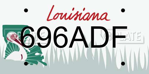 696ADF Louisiana License Plate