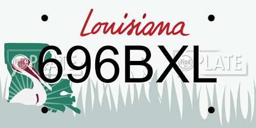 696BXL Louisiana License Plate