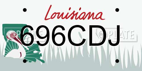 696CDJ Louisiana License Plate