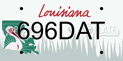 696DAT Louisiana License Plate