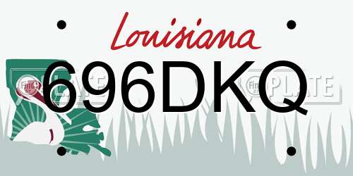 696DKQ Louisiana License Plate