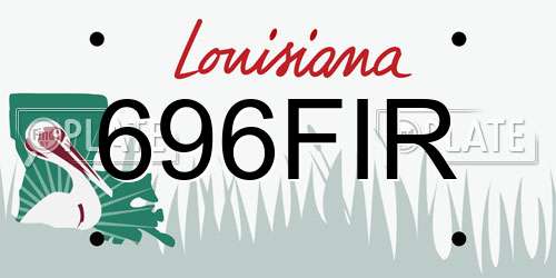 696FIR Louisiana License Plate