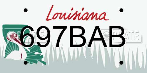 697BAB Louisiana License Plate