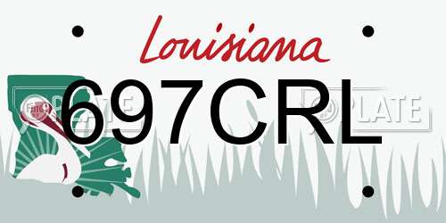 697CRL Louisiana License Plate