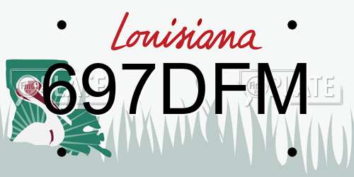 697DFM Louisiana License Plate