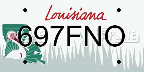 697FNO Louisiana License Plate