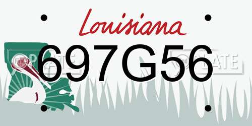 697G56 Louisiana License Plate