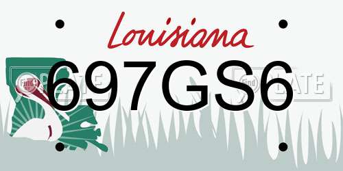 697GS6 Louisiana License Plate