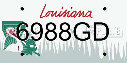 6988GD Louisiana License Plate