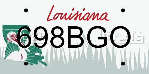 698BGO Louisiana License Plate