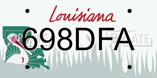 698DFA Louisiana License Plate