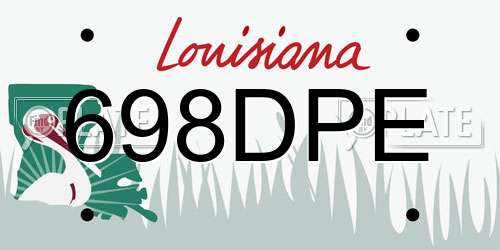 698DPE Louisiana License Plate