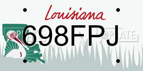 698FPJ Louisiana License Plate