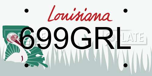 699GRL Louisiana License Plate
