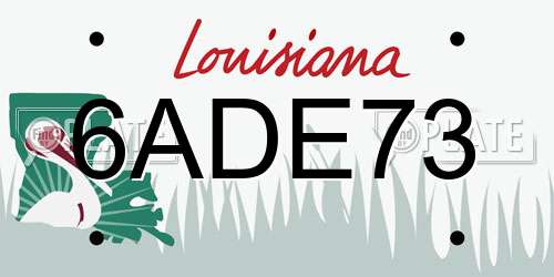 6ADE73 Louisiana License Plate