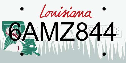 6AMZ844 Louisiana License Plate
