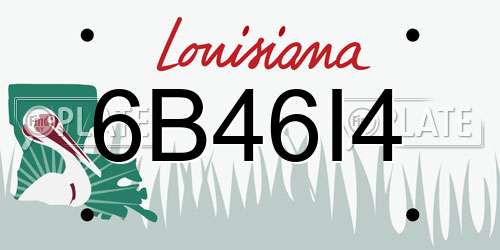 6B46I4 Louisiana License Plate