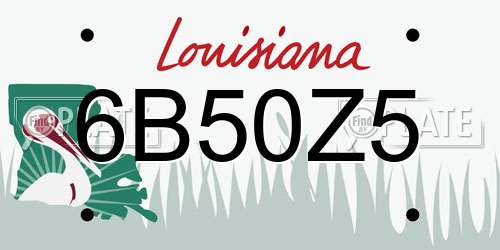 6B50Z5 Louisiana License Plate