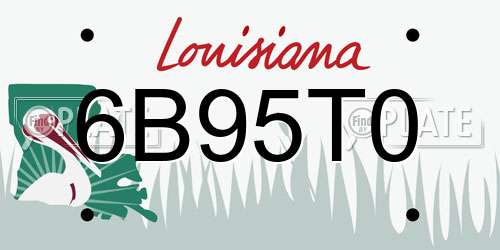 6B95T0 Louisiana License Plate