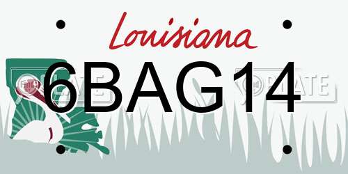6BAG14 Louisiana License Plate
