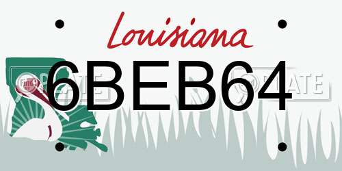 6BEB64 Louisiana License Plate