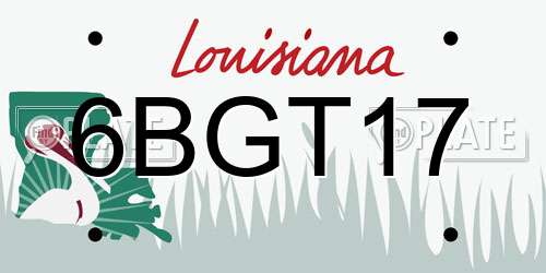 6BGT17 Louisiana License Plate
