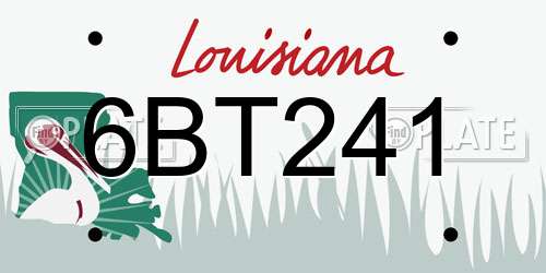 6BT241 Louisiana License Plate