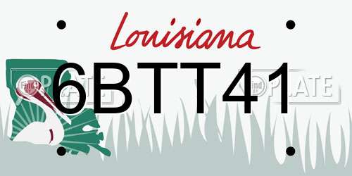 6BTT41 Louisiana License Plate