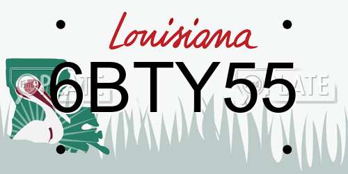 6BTY55 Louisiana License Plate