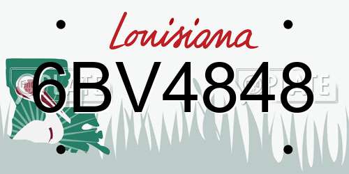 6BV4848 Louisiana License Plate