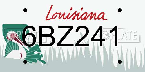 6BZ241 Louisiana License Plate