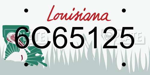 6C65125 Louisiana License Plate
