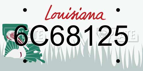 6C68125 Louisiana License Plate