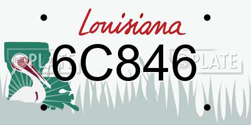 6C846 Louisiana License Plate
