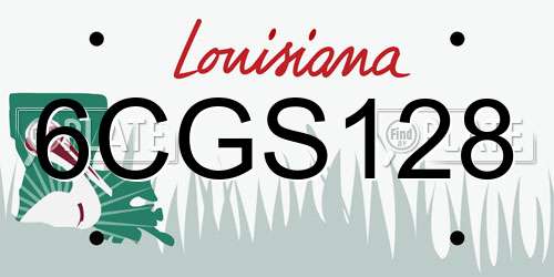 6CGS128 Louisiana License Plate