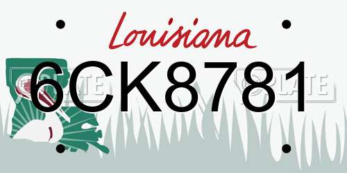 6CK8781 Louisiana License Plate