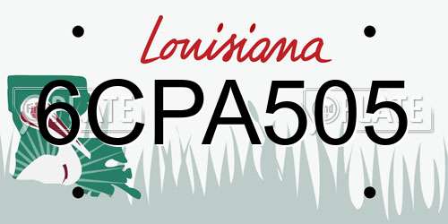 6CPA505 Louisiana License Plate