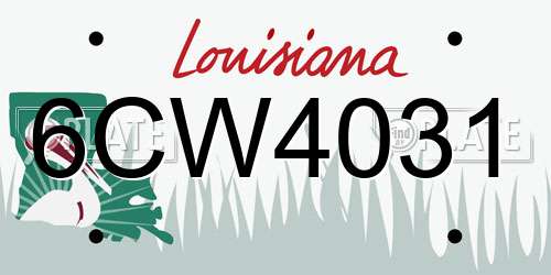 6CW4031 Louisiana License Plate