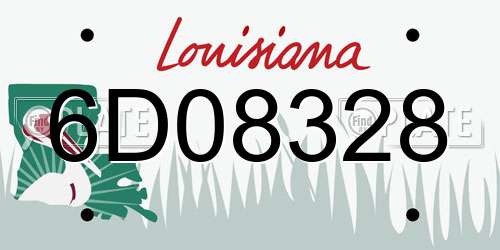 6D08328 Louisiana License Plate
