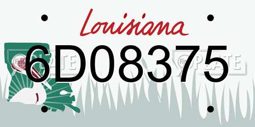 6D08375 Louisiana License Plate