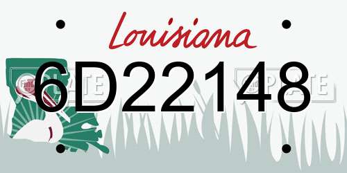 6D22148 Louisiana License Plate