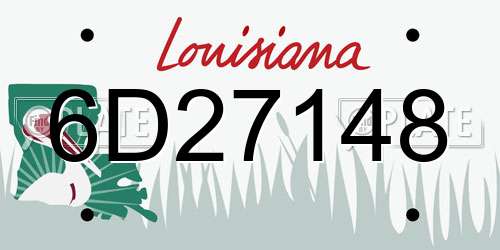 6D27148 Louisiana License Plate