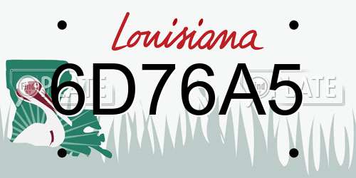6D76A5 Louisiana License Plate