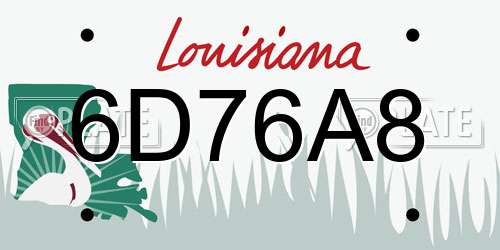 6D76A8 Louisiana License Plate
