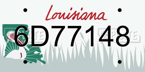 6D77148 Louisiana License Plate