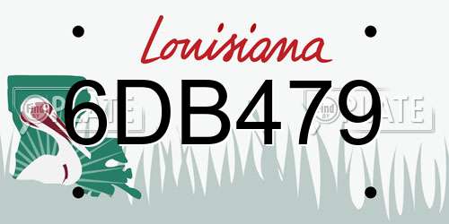 6DB479 Louisiana License Plate
