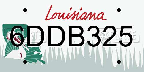 6DDB325 Louisiana License Plate
