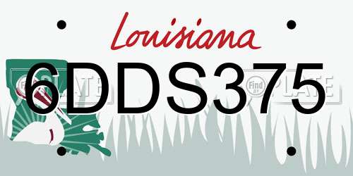 6DDS375 Louisiana License Plate