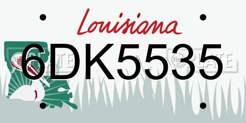 6DK5535 Louisiana License Plate