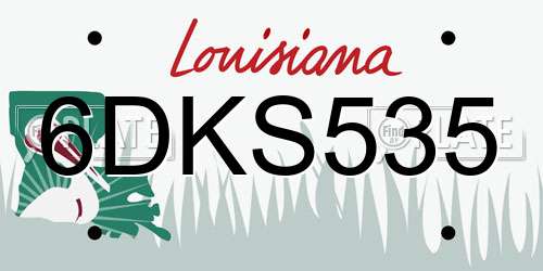 6DKS535 Louisiana License Plate